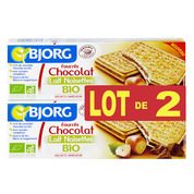 Bjorg lot 2 fourres choc lait noiset