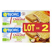 Bjorg lot 2 fourres choc lait noiset