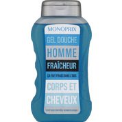 Gel douche homme Fraîcheur corps et cheveux