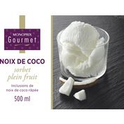 Sorbet plein fruit à la noix de coco râpée