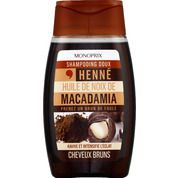 Shampooing doux henné huile de noix macadamia cheveux bruns