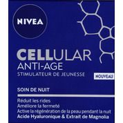 Stimulateur de jeunesse, soin de nuit, réduit les rides, améliore la fermeté, acide hyaluronique & extrait de Magnolia