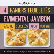 Paniers feuilletés emmental jambon