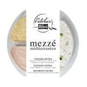 Mezzé méditerranéen, tarama, tzatziki et houmous