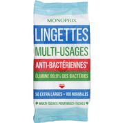 Lingettes multi-usages anti-bactérie