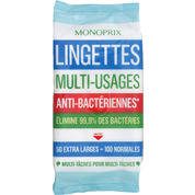 Lingettes multi-usages anti-bactériennes