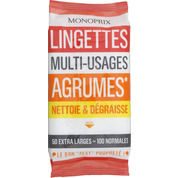 Lingettes multi-usages agrumes