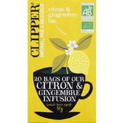 Infusion bio au citron et gingembre