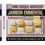 Mini croque-monsieur jambon emmental à réchauffer