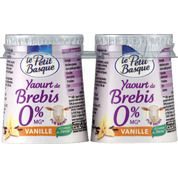 Yaourt de brebis nature, saveur vanille, 0% de matière grasse