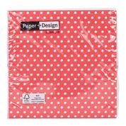 20 serviettes triple épaisseur, motif pois, 33x33cm