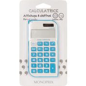 Calculatrice de poche, affichage 8 chiffres, solaire et pile