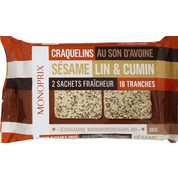 Craquelins au son d’avoine sésame lin & cumin