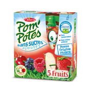 Pom’potes 5 fruits rouges, sans sucres ajoutés