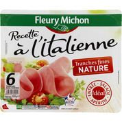 Fines tranches de jambon, cuit nature, sans couenne