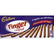 Finger, biscuits craquants enrobés de chocolat au lait