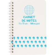Carnet petits carreaux, 11x17cm, 100 pages, 90gr/m²