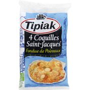 4 coquilles st jacques fondue de poireaux