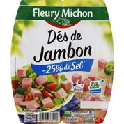 Dés de jambon réduit en sel