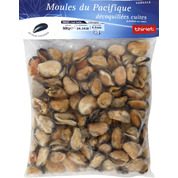 Moules du pacifique décoquillées cuites