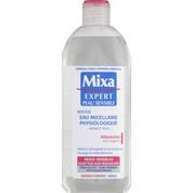 Eau micellaire physiologique, peaux sensibles sujettes aux rougeurs.