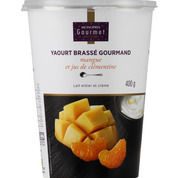 Yaourt brassé gourmand mangue et jus de clémentine