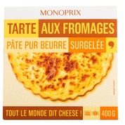 Tarte aux fromages pâte pur beurre, surgelée