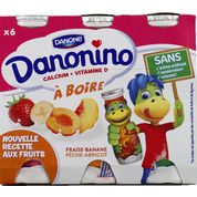 Yaourt à boire saveur banane fraise/pêche abricot – Danonino