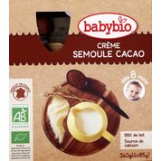 Crème semoule cacao. Dès 8 mois