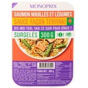 Saumon nouilles et légumes, sauce façon Teriyaki