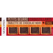 Petits beurre croustillants tablette de chocolat noir