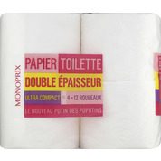 Papier toilette double épaisseur ultra compact