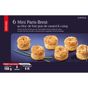 6 mini paris brest au bloc de foie gras de canard et coing