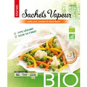 Sachets vapeur petits pois, carottes et choux fleur bio