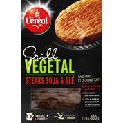 Steaks soja & ble , sans colorant,sans conservateur et sans huilede palme ,riche en protéines et fibres