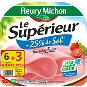 Jambon le supérieur cuit sans couenne -25 % de sel, Bleu Blanc Coeur