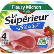 Jambon le superieur cuit sans couenne, – 25 % de sel, Bleu Blanc Coeur