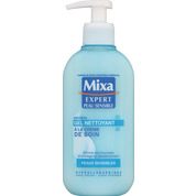 Gel nettoyant à la crème de soin, élimine les impuretés et protège du dessèchement, peaux sensibles, hypoallergénique.