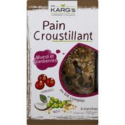 Pain croustillant au blé complet muesli et cranberries