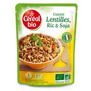 Cuisiné Lentilles, riz et soja bio