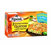 Grandes galettes quinoa et petits légumes, surgelées