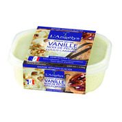 Crème glacée vanille gousses entières aux noix de pécan coulis de caramel