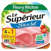 Jambon le supérieur cuit sans couenne – 25 % de sel, Bleu Blanc Coeur