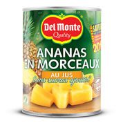 Ananas en morceaux au jus, Sans sucres ajoutés