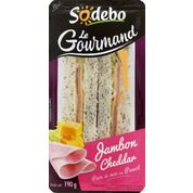 Sandwich le gourmand club pavot jambon cheddar