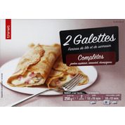 Galettes complètes jambon emmental champignons