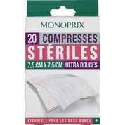 Compresses stériles ultra douces.