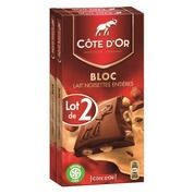 Cote d’or 2x180g bloc lait noisette