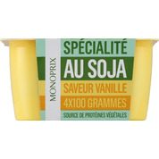 Spécialité au soja, saveur vanille