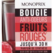 Bougie anti-odeurs fruits rouges – Dure jusqu’à 30H